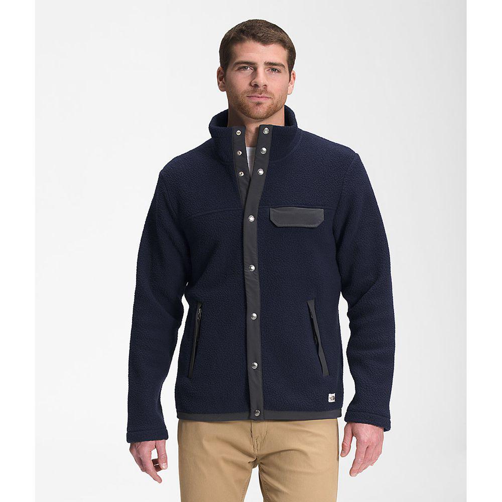 The North Face Cragmont Snap Front Ανδρικα Μπουφάν Fleece - Σκουρο Μπλε / Γκρι (GKTI41963)